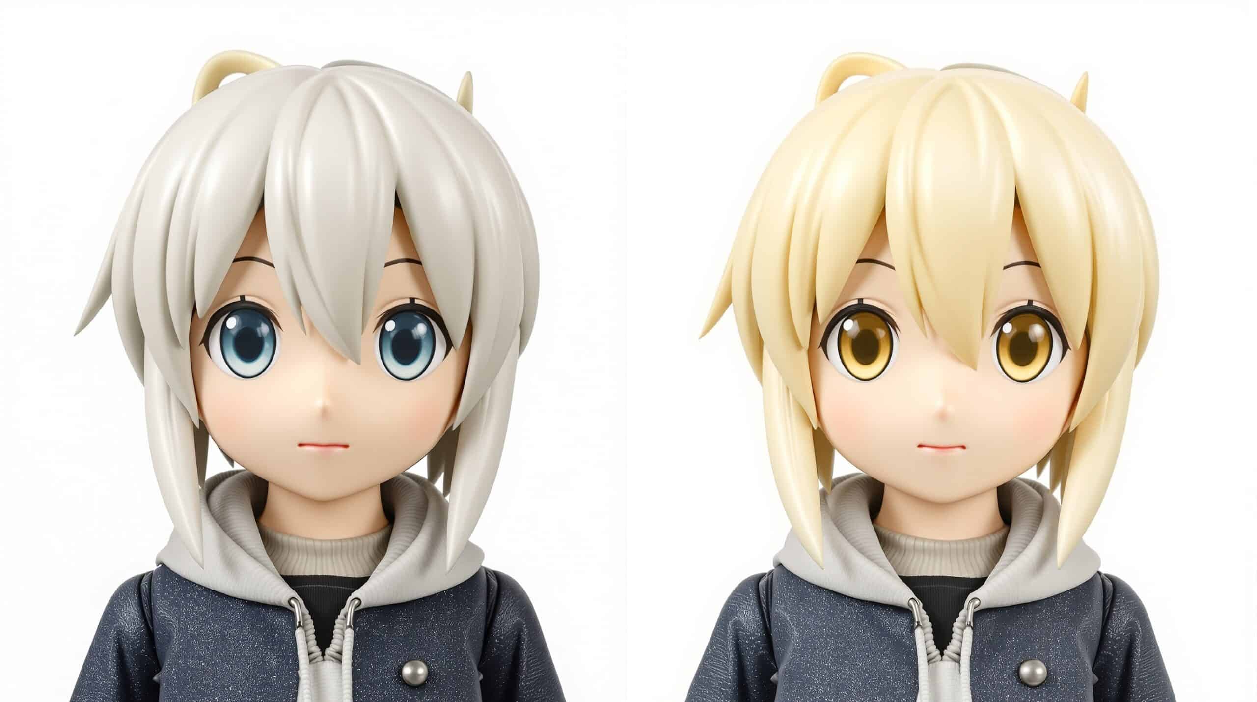 色焼けと黄変の比較画像